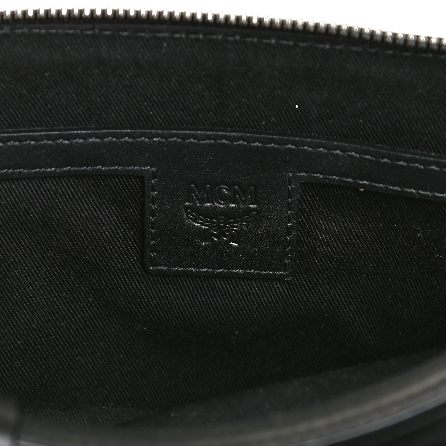 MCM Calfskin Logo Embossed Crossbody Black 6 of 11