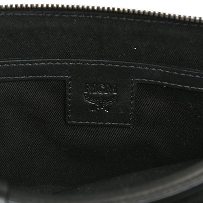 MCM Calfskin Logo Embossed Crossbody Black 6 of 11