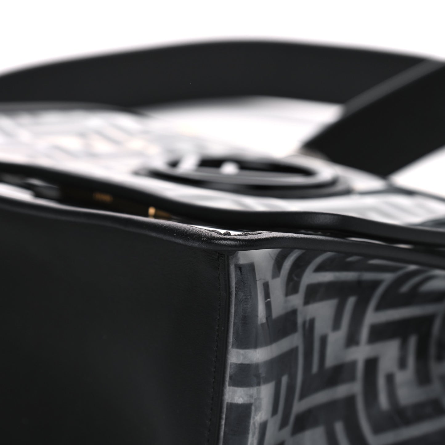 TPU FF Vitello Century F is Fendi Kan I Shoulder Bag Black