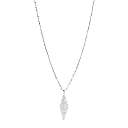 Tiffany Sterling Silver Diamond Mesh Pendant Necklace 1 of 5