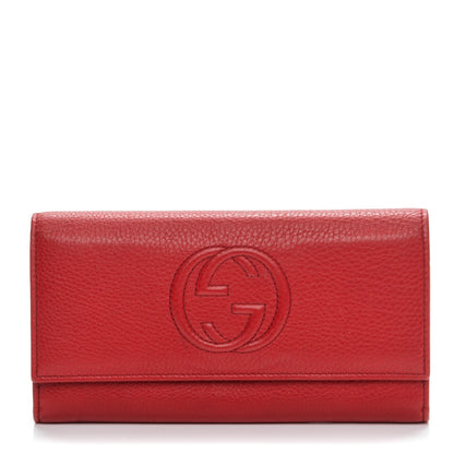 Gucci Pebbled Calfskin Soho Continental Wallet Red 1 of 7