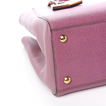 Fendi Vitello Elite Flamingo Petite 2Jours Tote Lilla Glicine 9 of 12