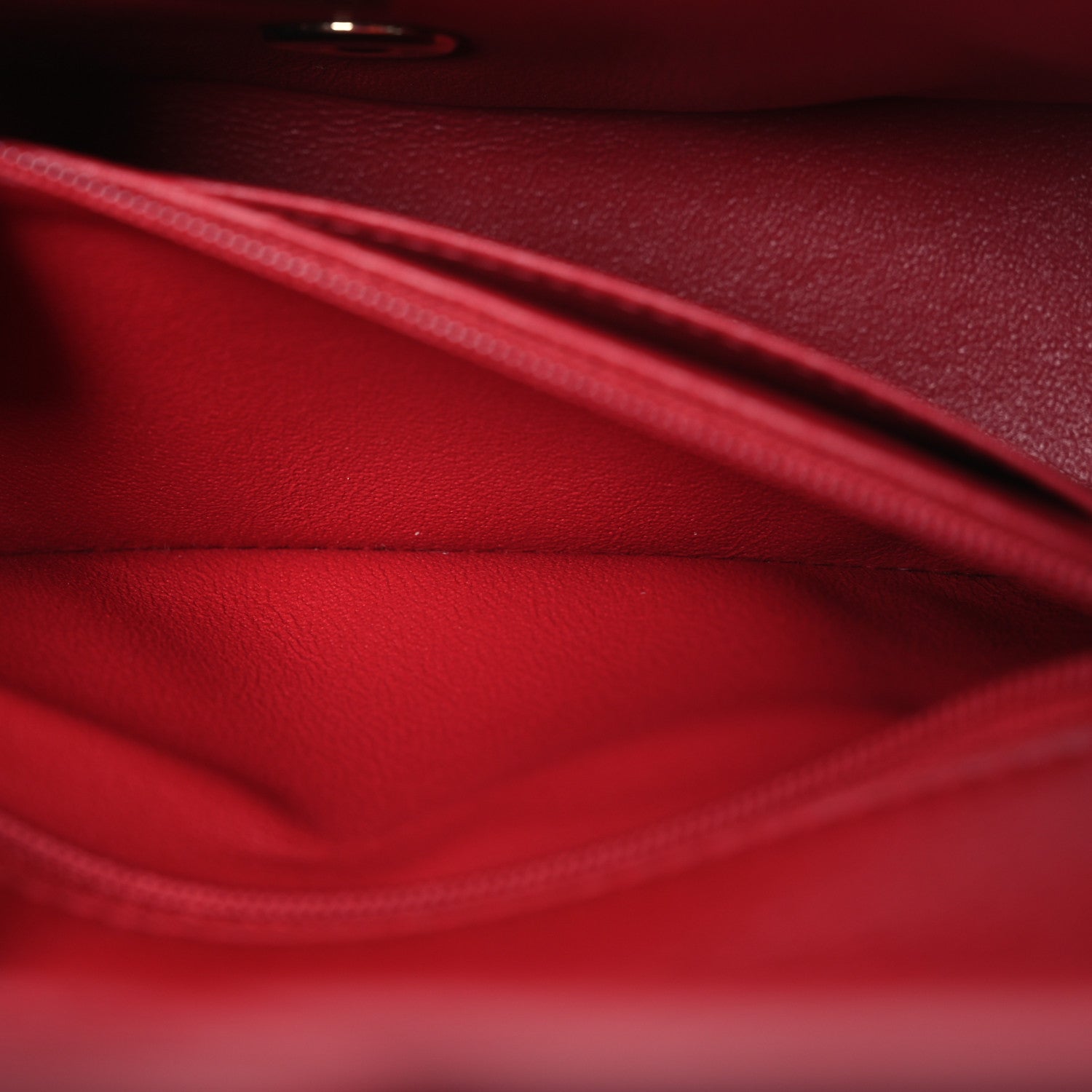 Chanel Lambskin Quilted Mini Top Handle Rectangular Flap Red 6 of 16