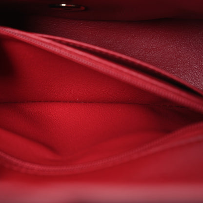 Chanel Lambskin Quilted Mini Top Handle Rectangular Flap Red 6 of 16