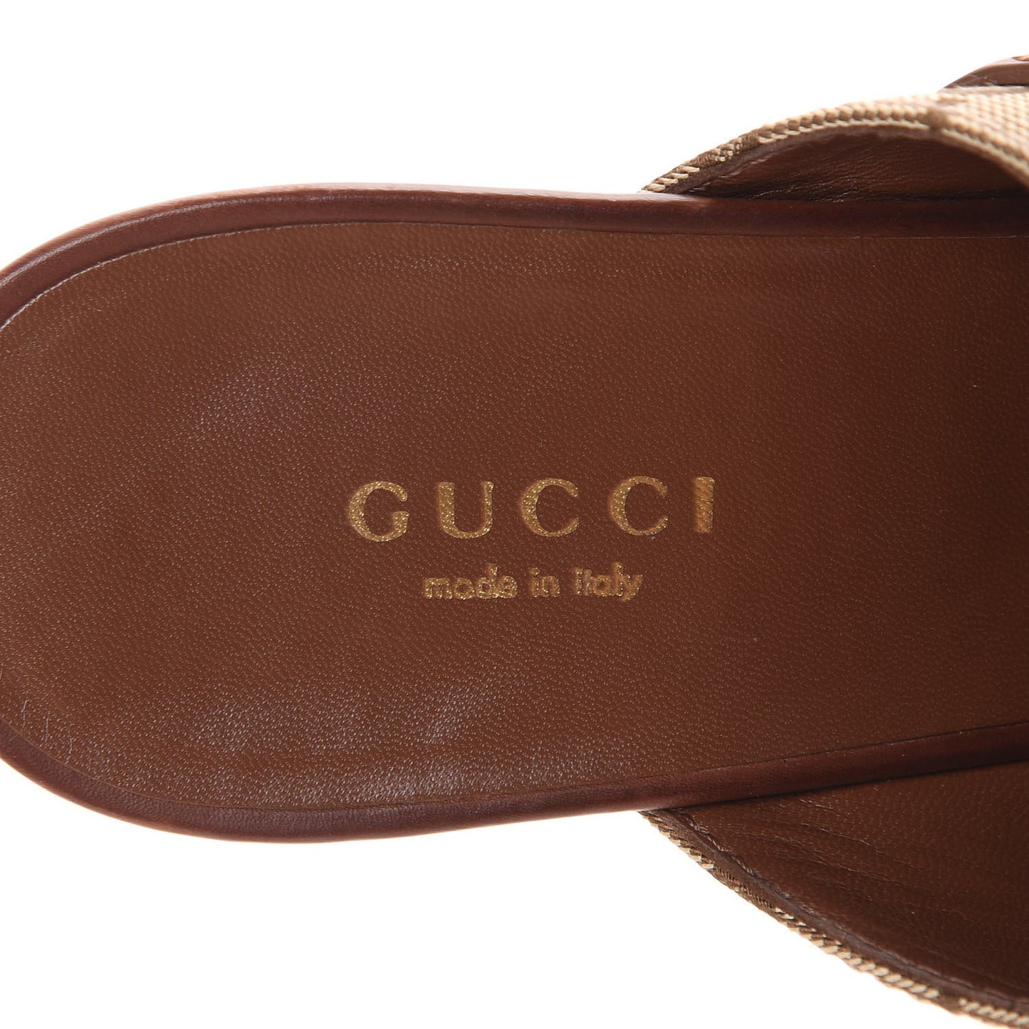 Monogram Washed Soft Calfskin Platform High Heel Slides 36 Beige Ebony Marrone