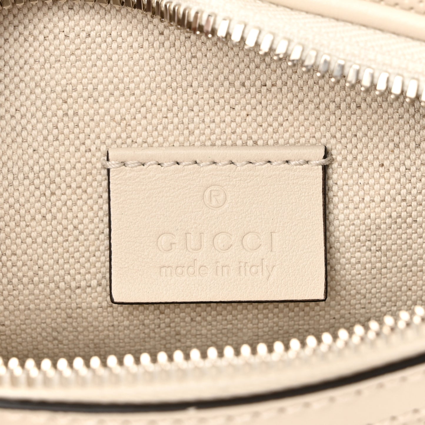 Calfskin GG Tennis Embossed Belt Bag Mystic White
