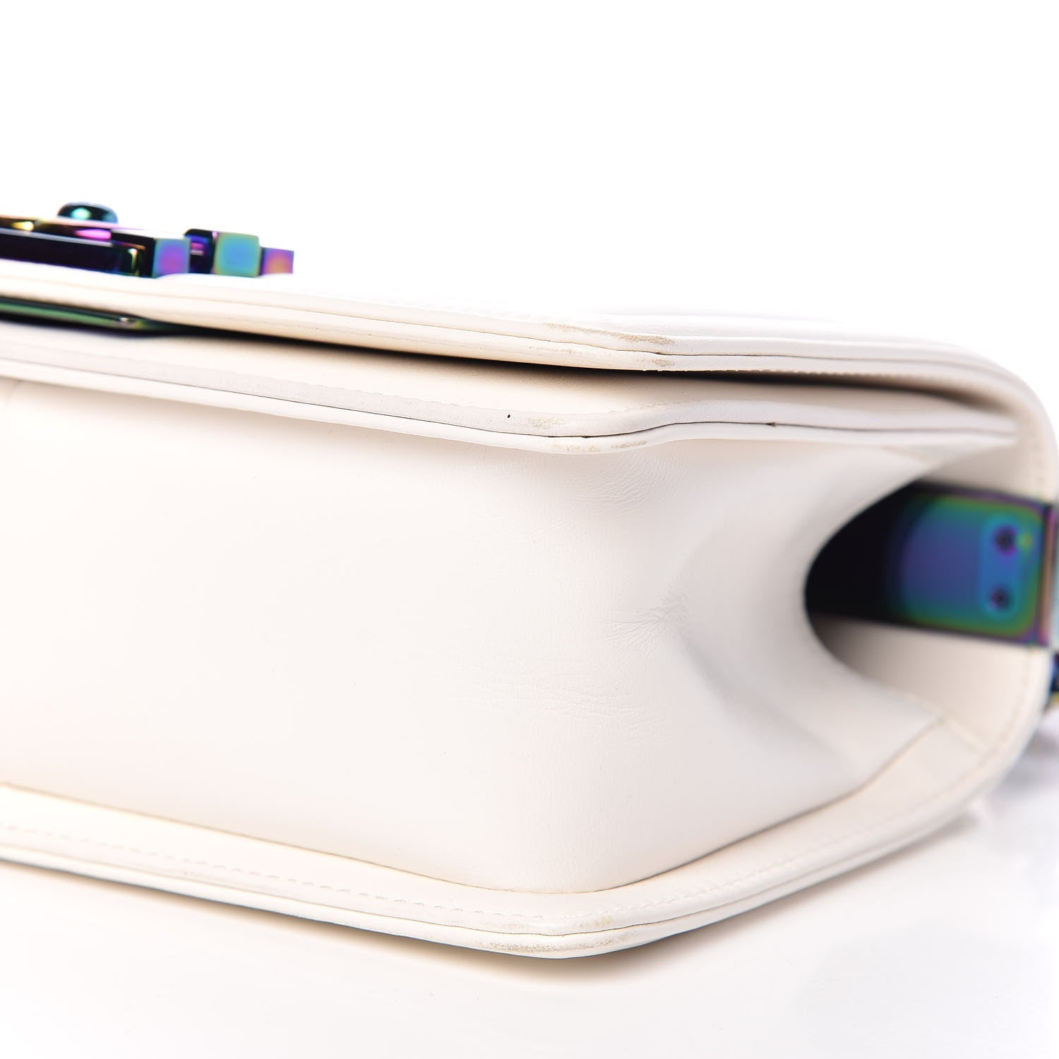 Chanel Lambskin LED Iridescent Metal Small Boy Flap White Multicolor 9 of 11