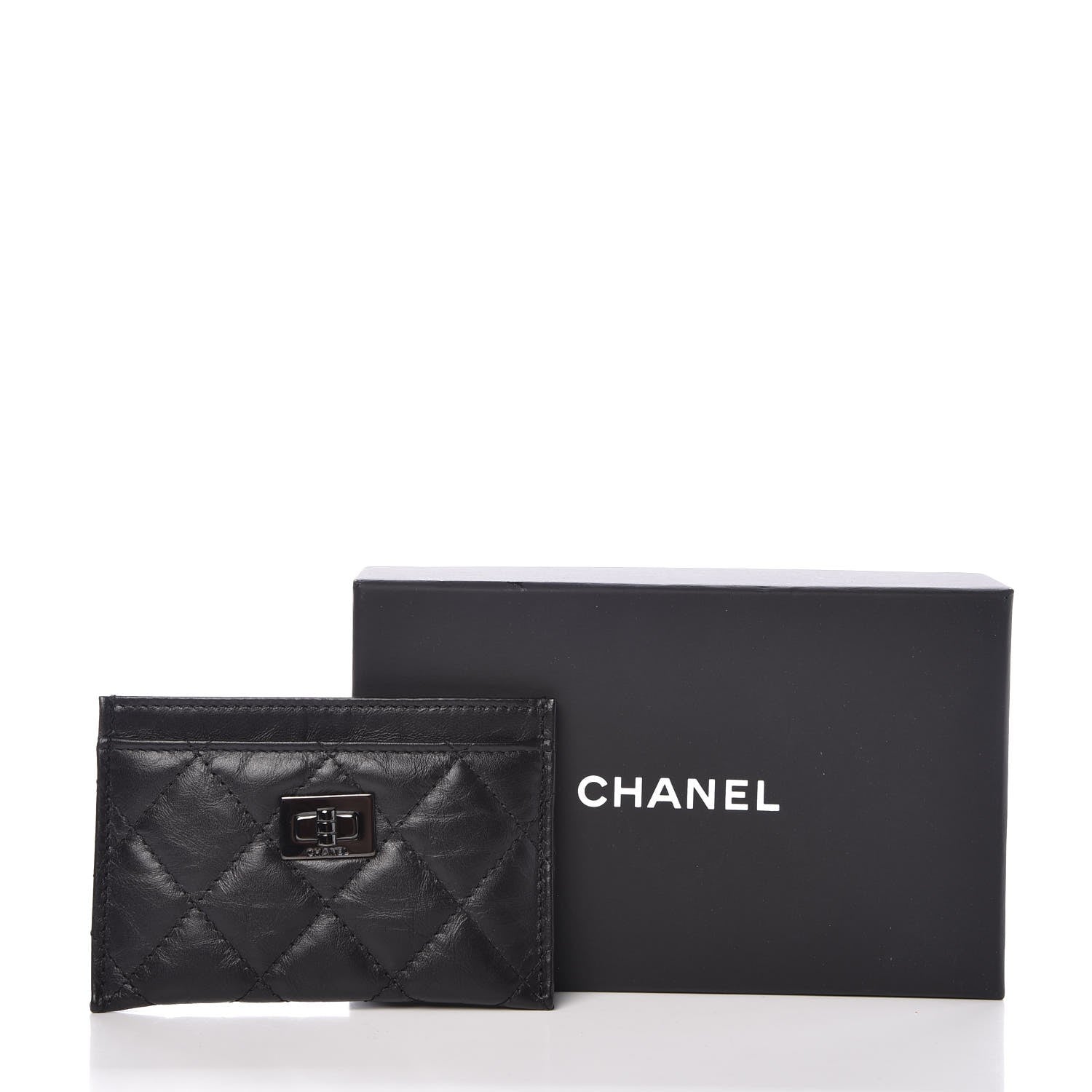Chanel Aged Calfskin Quilted Reissue Card Holder So Black 9 of 9