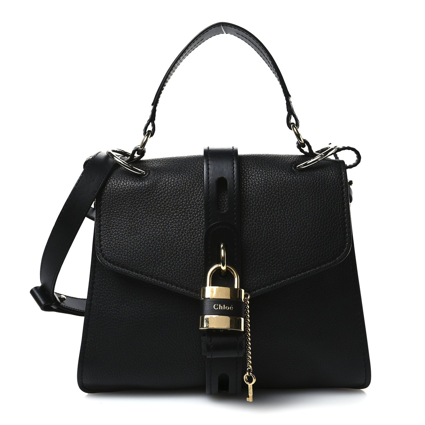 Grained Calfskin Medium Aby Day Shoulder Bag Black