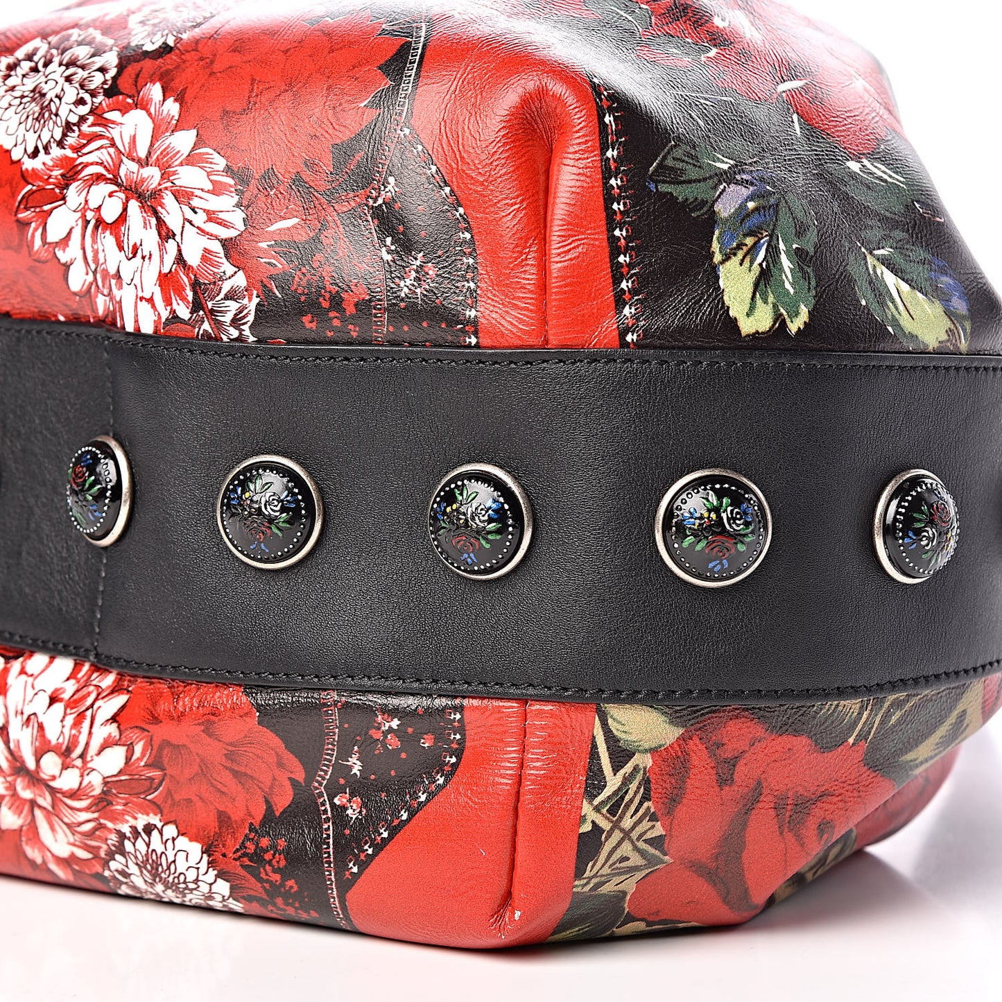 Calfskin Poppies Drawstring Bag Multicolor
