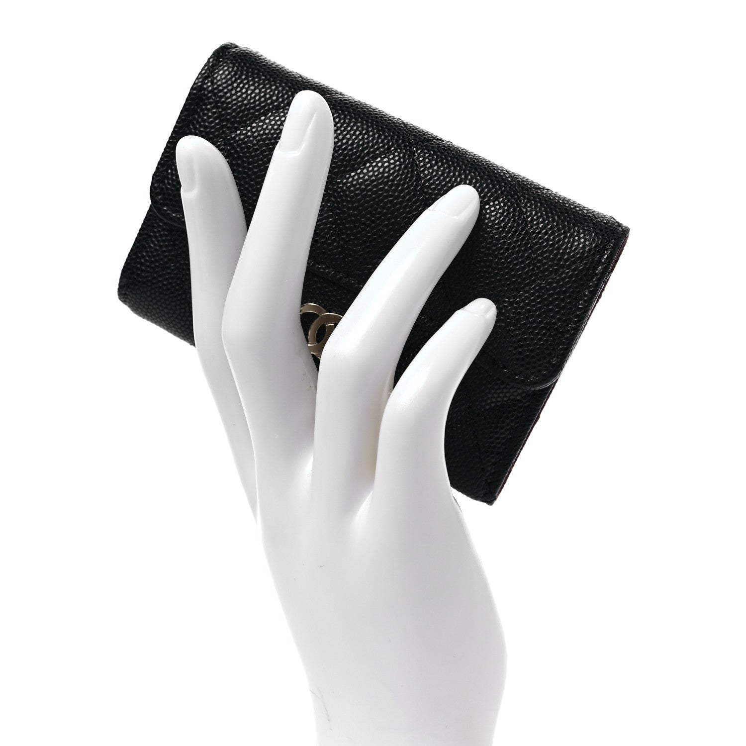 Chanel Caviar Quilted Classic 4 Key Holder Wallet Black 2 of 8
