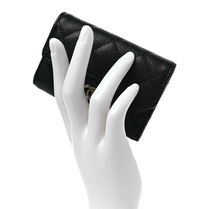 Chanel Caviar Quilted Classic 4 Key Holder Wallet Black 2 of 8