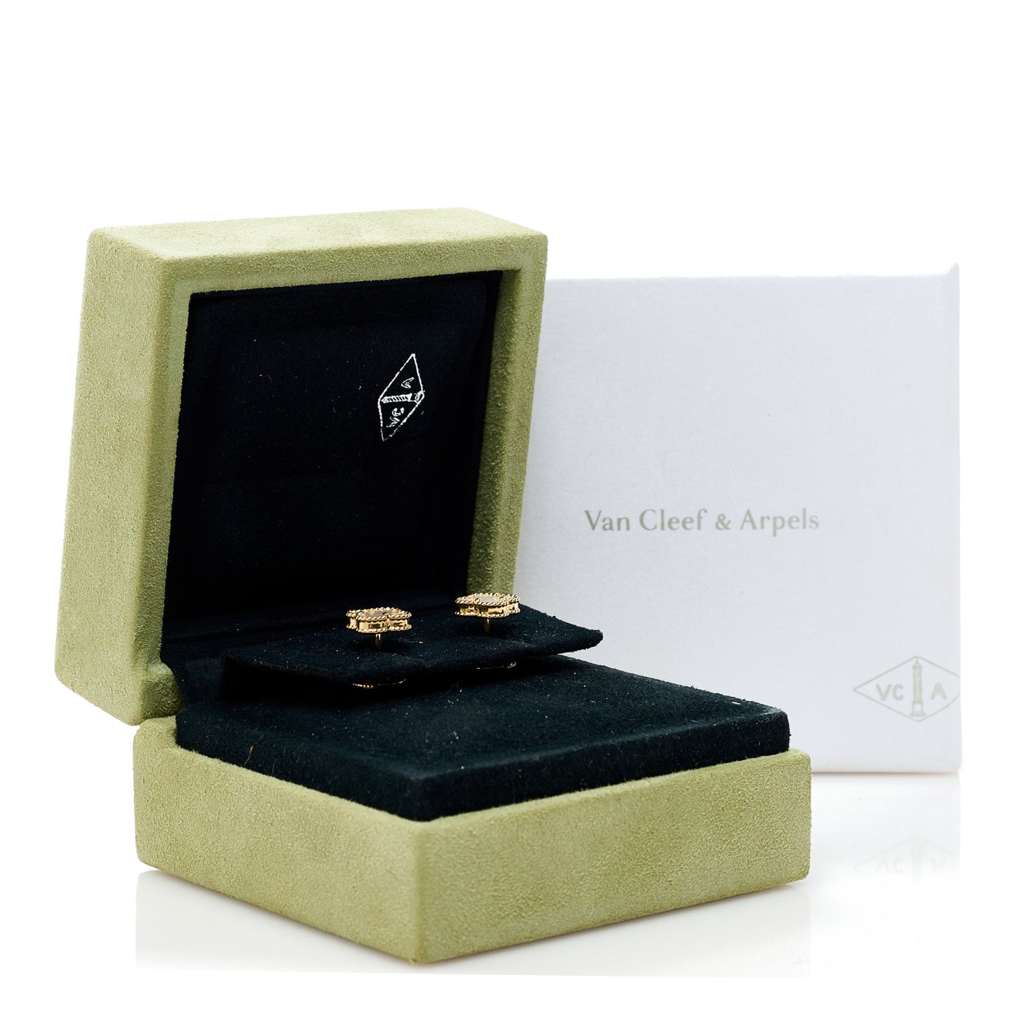 18K Yellow Gold Mother of Pearl Sweet Alhambra Earrings