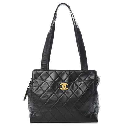 Chanel Lambskin Quilted CC Shopping Tote Black 1 of 16