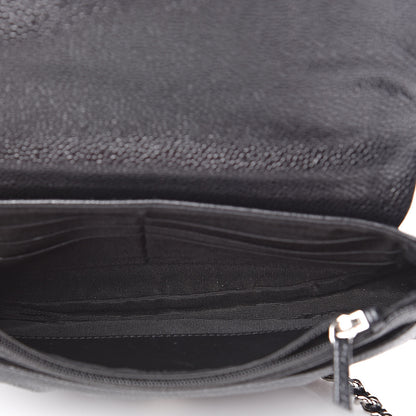 Chanel Caviar Half Moon Wallet On Chain WOC Black 5 of 11