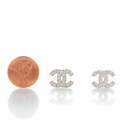 Chanel Crystal CC Earrings Silver 2 of 4