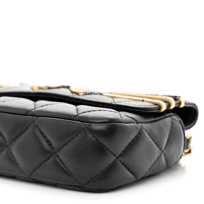 Chanel Lambskin Quilted Coco Clips Single Flap Black 12 of 15
