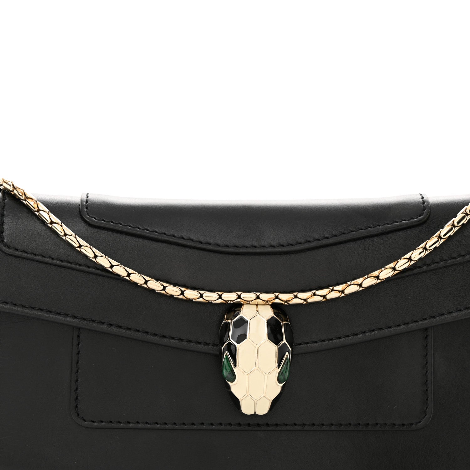 Bulgari Calfskin Serpenti Forever Shoulder Bag Black 8 of 13