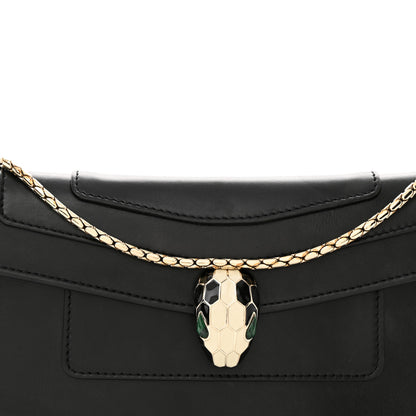 Bulgari Calfskin Serpenti Forever Shoulder Bag Black 8 of 13