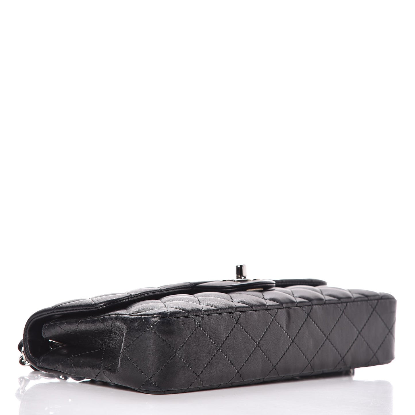 Lambskin Quilted East West Flap Black