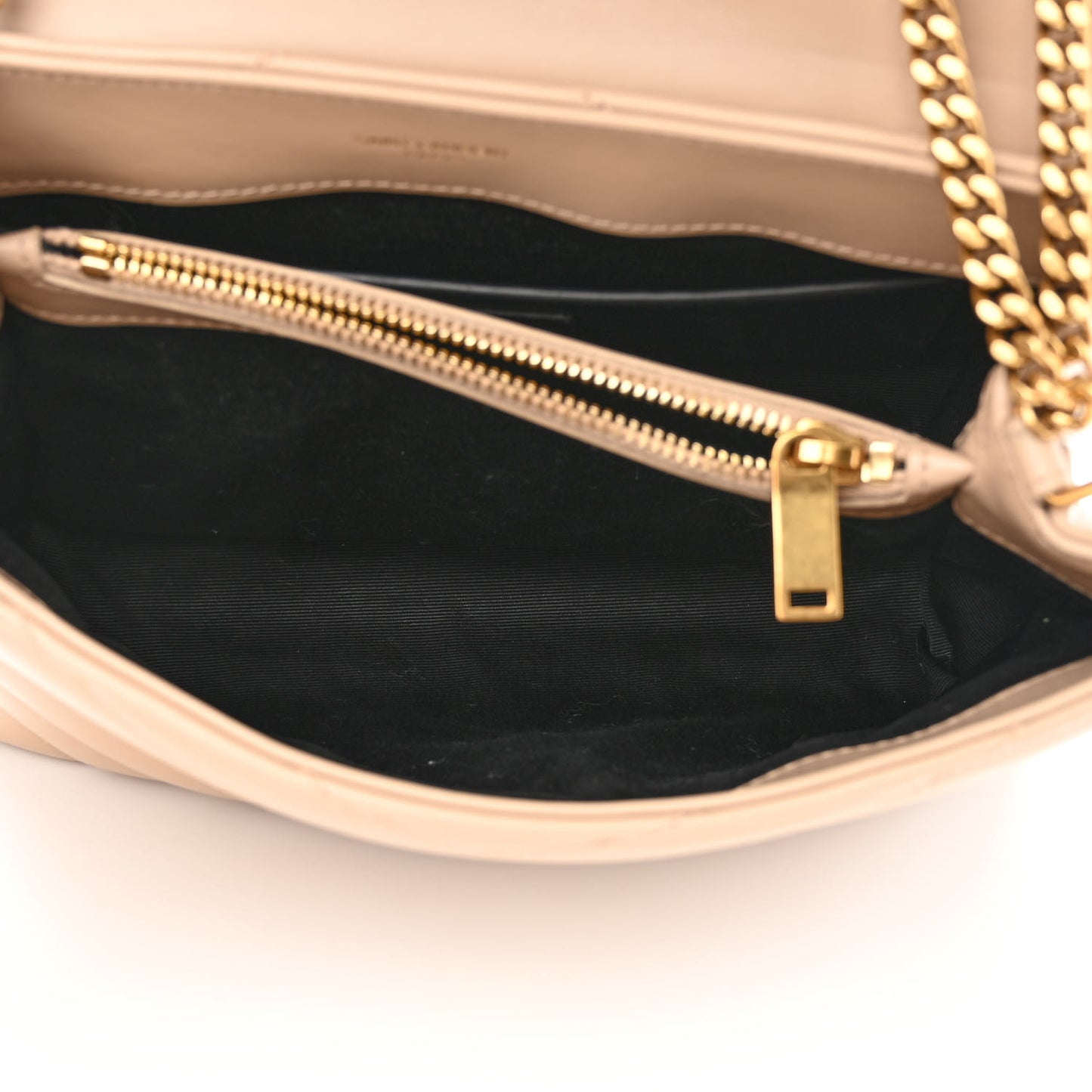 Calfskin Y Quilted Monogram Small Loulou Chain Satchel Dark Beige