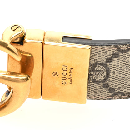Gucci GG Supreme Monogram Plutone Calfskin Double G Reversible 30mm Belt 95 38 Beige Ebony New Acero 3 of 5