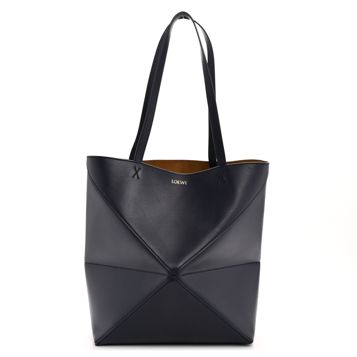 Loewe Shiny Calfskin Medium Puzzle Fold Tote Marine 1 of 10