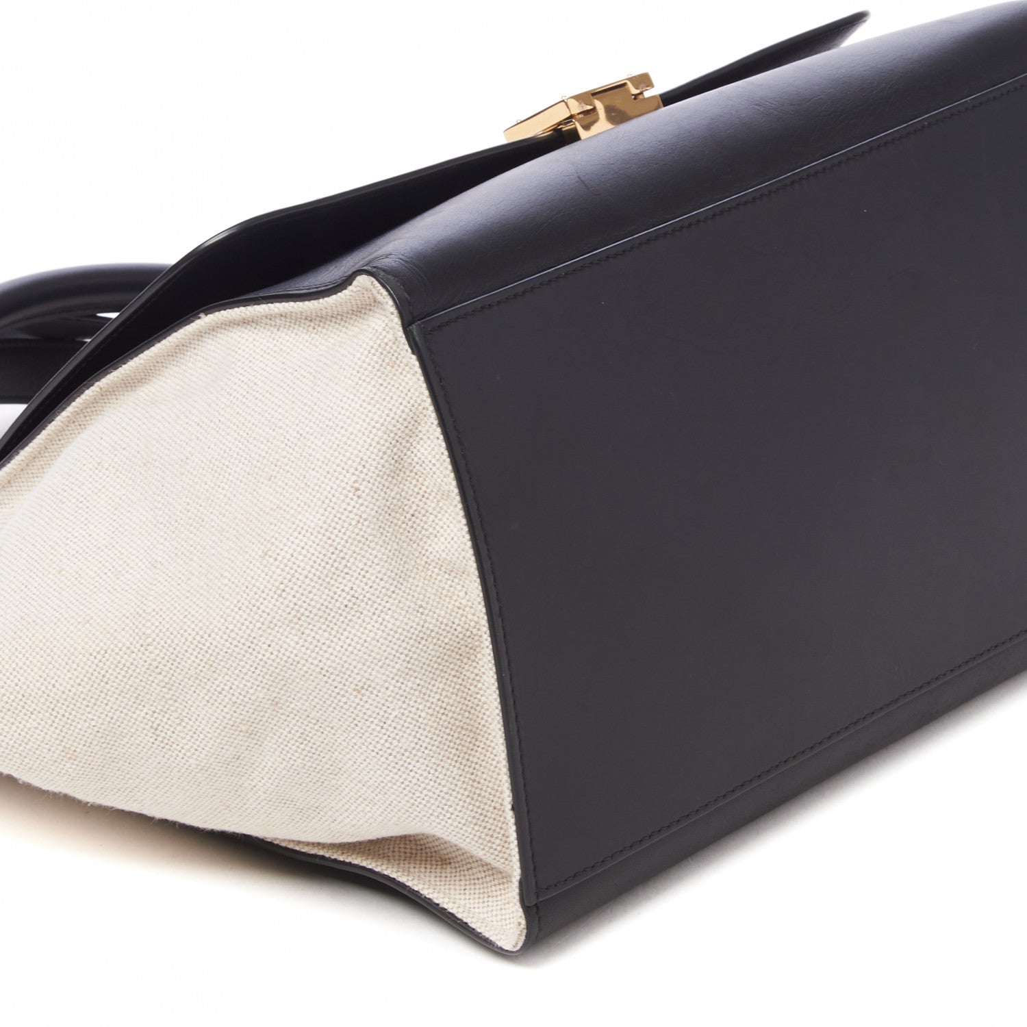 Celine Smooth Calfskin Canvas Medium Trapeze Black 6 of 8