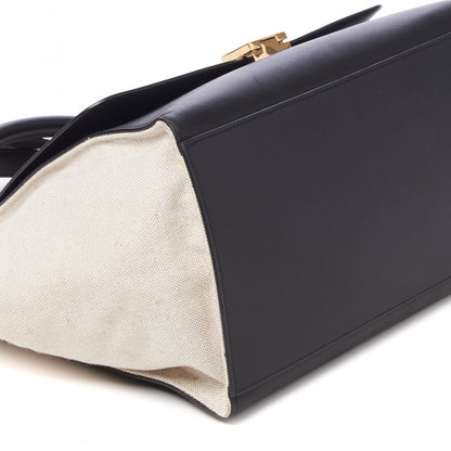 Celine Smooth Calfskin Canvas Medium Trapeze Black 6 of 8