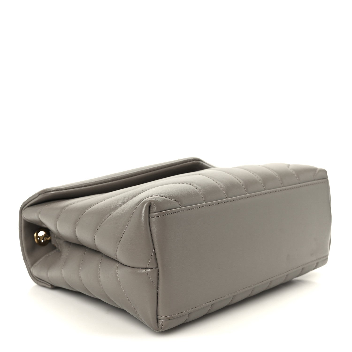 Saint Laurent Calfskin Y Quilted Monogram Small Loulou Chain Satchel Taupe 4 of 11