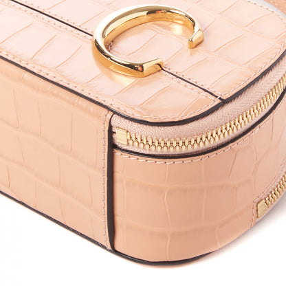 Chloe Calfskin Crocodile Embossed Mini C Vanity Bag Nut 5 of 10