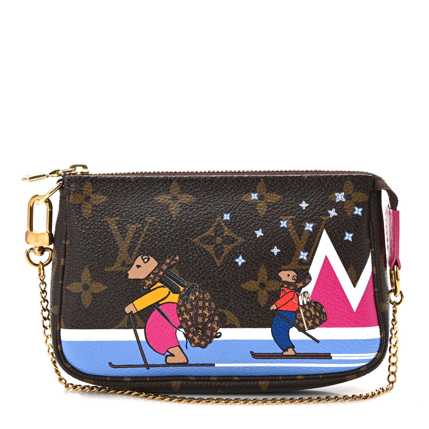 Louis Vuitton Monogram 2018 Christmas Animation Mini Bears Pochette Accessories 1 of 9