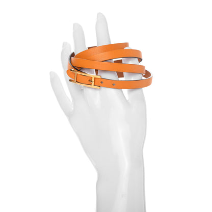 Hermes Swift Hapi 3 MM Triple Tour Wrap Bracelet Mango 2 of 5