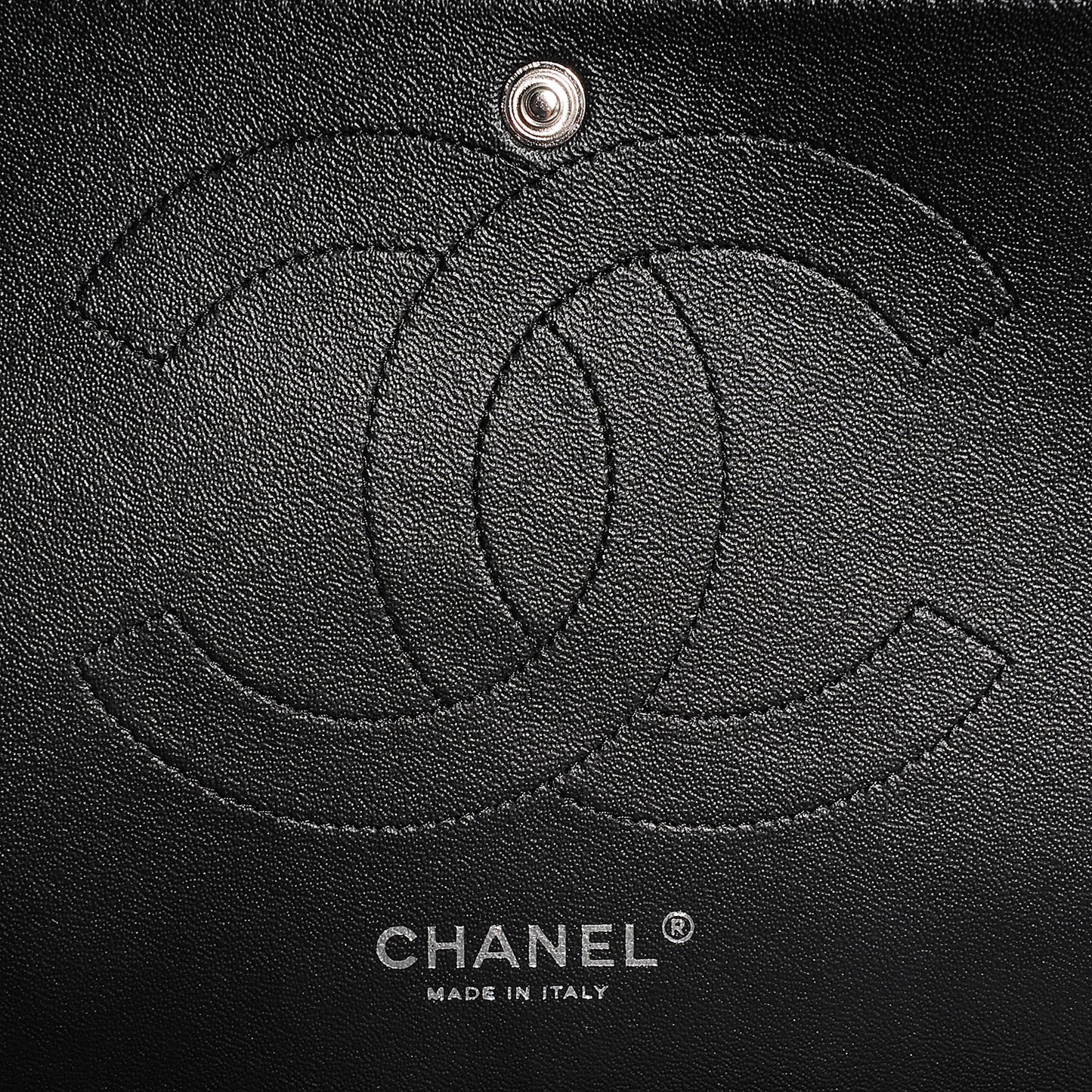 Lambskin Chevron Jumbo Double Flap Black