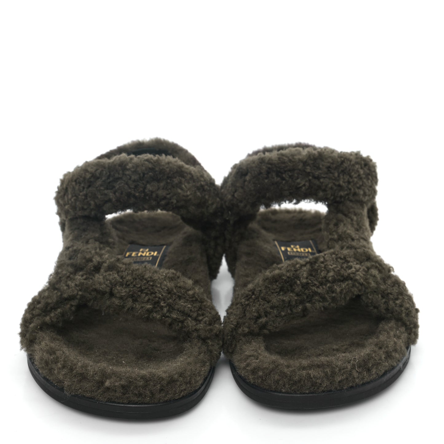 Shearling FF Fendi Feel Sandals 37 Illinois Military