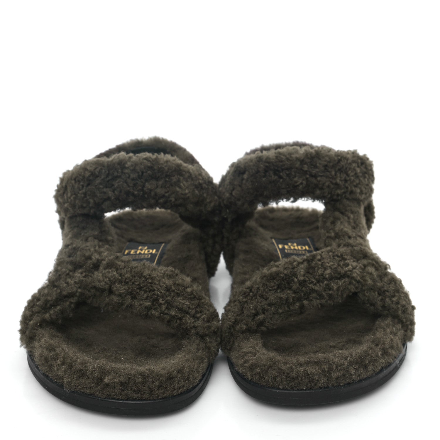 Fendi Shearling FF Fendi Feel Sandals 37 Illinois Military 2 of 8
