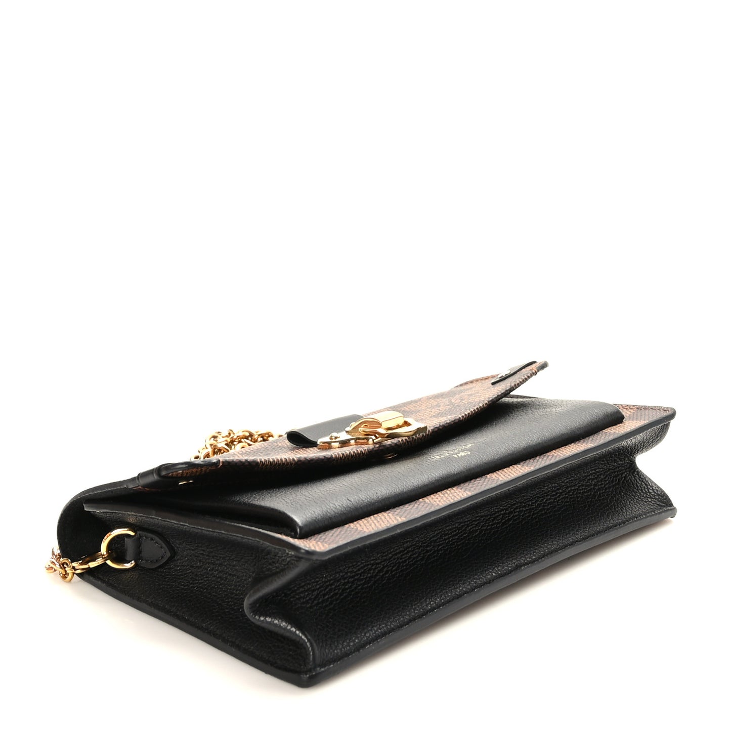 Damier Ebene Vavin Chain Wallet Black