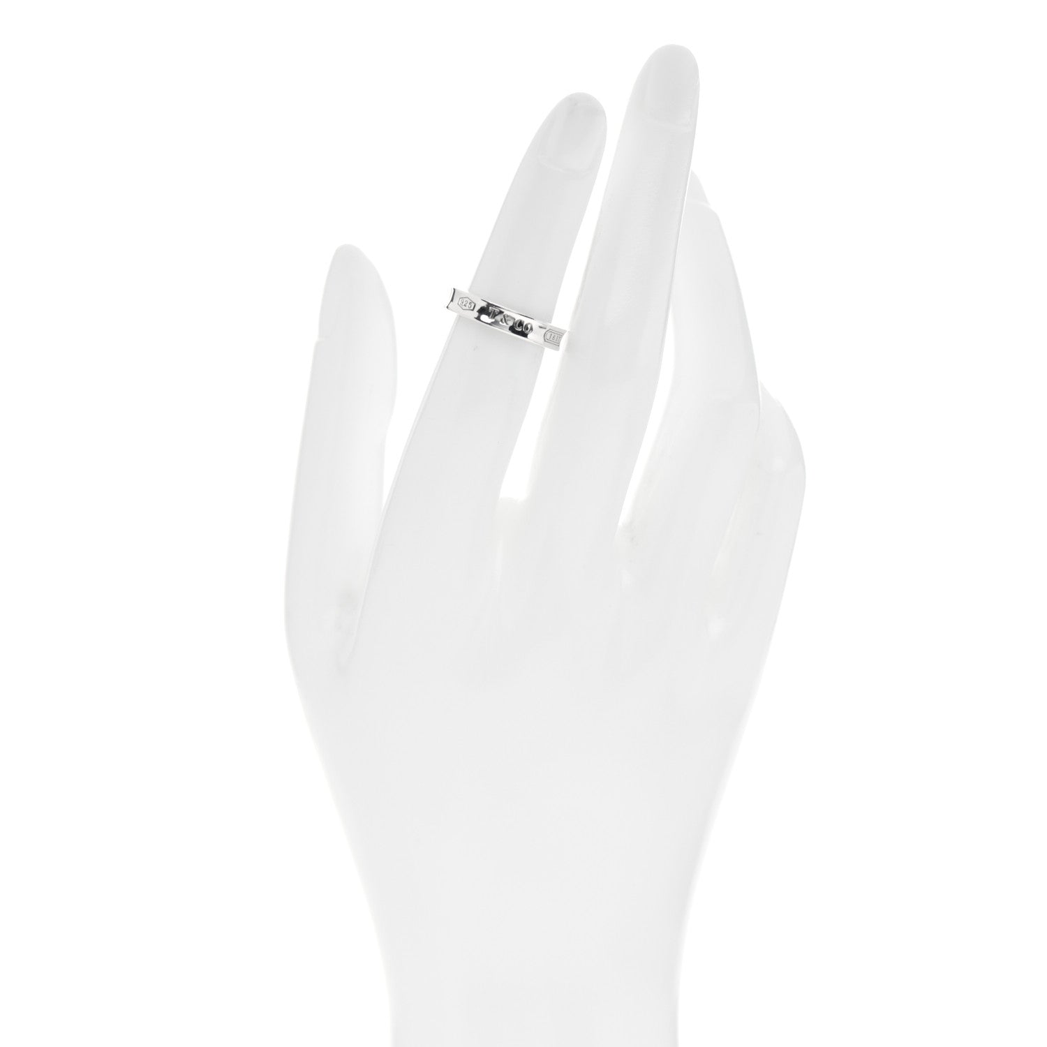 Tiffany Sterling Silver Narrow 1837 Band Ring 48 4.5 2 of 4