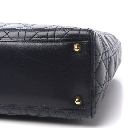 Christian Dior Lambskin Cannage Large Lady Dior Navy Blue 7 of 11