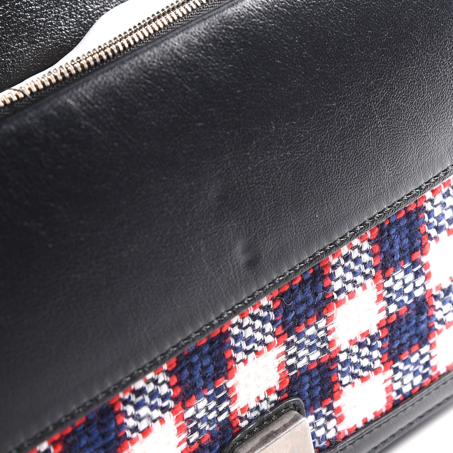 Gucci Vintage Tweed Check Small Dionysus Shoulder Bag White Hibiscus Red Marine 11 of 11
