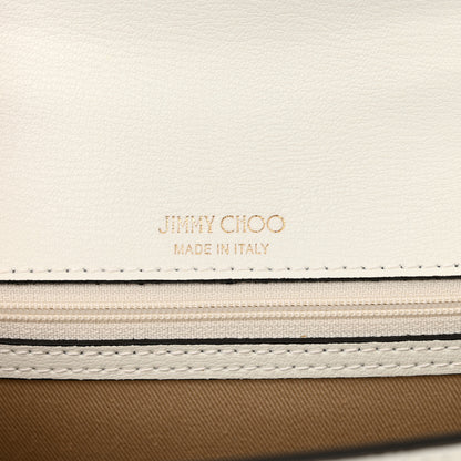 Jimmy Choo Calfskin Snakeskin Embossed Varenne Top Handle Bag White 6 of 12