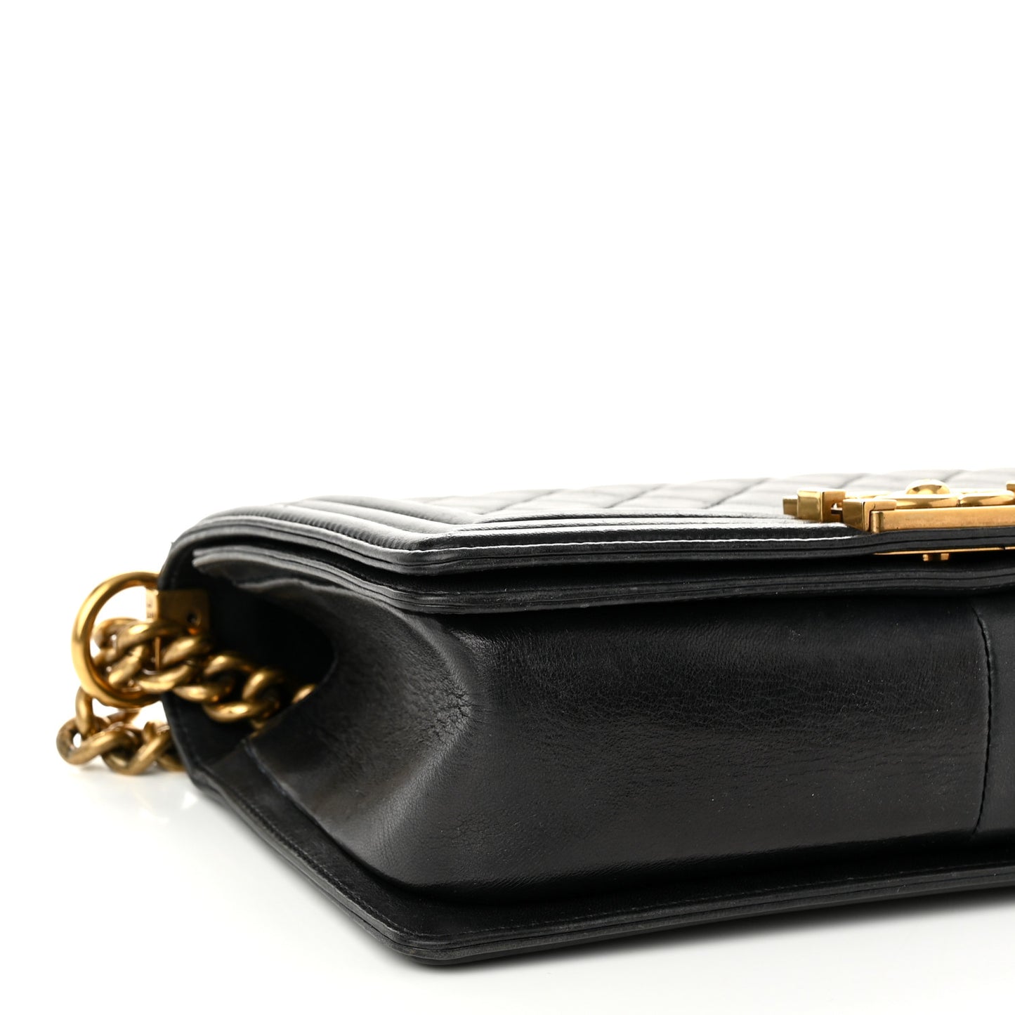 Calfskin Quilted Medium Boy Flap Black