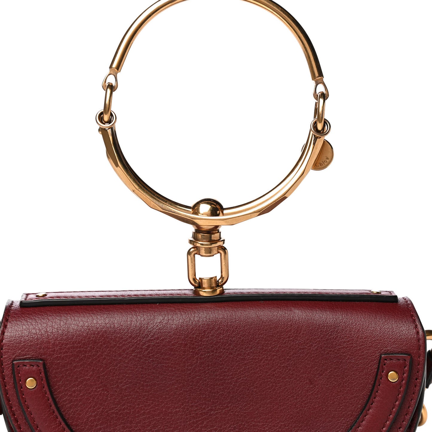 Calfskin Small Nile Bracelet Minaudiere Bag Plum Purple