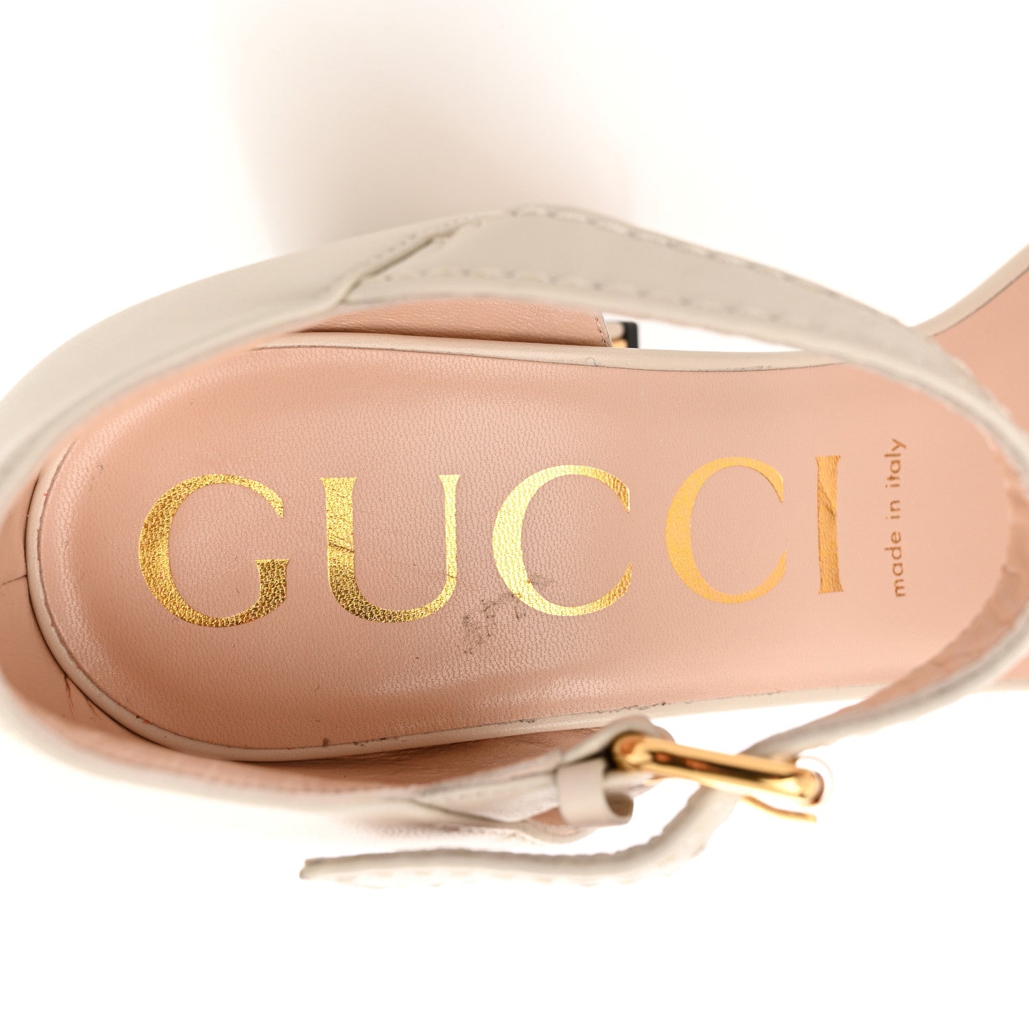 Gucci Nappa Horsebit Cross Strap 95mm Sandals 40 Mystic White 7 of 12