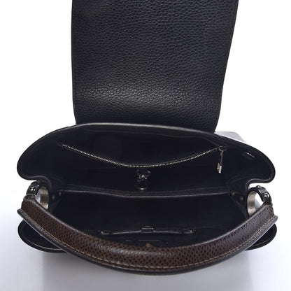 Louis Vuitton Taurillon Watersnake Capucines PM Black 5 of 8