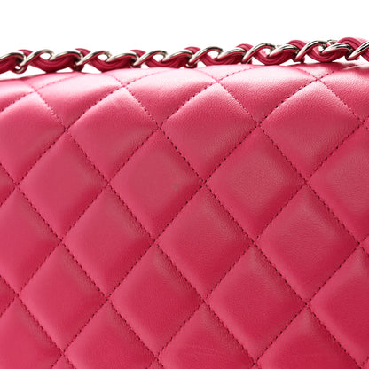 Chanel Lambskin Quilted Maxi Double Flap Dark Pink 13 of 13
