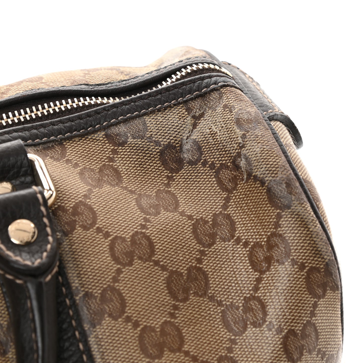 Crystal Monogram Medium Joy Boston Dark Brown