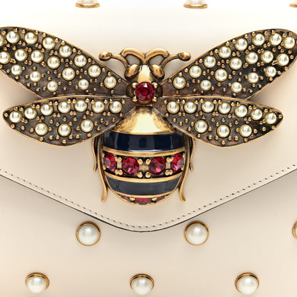Gucci Nappa Pearl Studded Mini Queen Margaret Broadway Shoulder Bag Mystic White 8 of 10