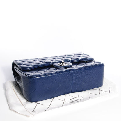 Chanel Caviar Quilted Jumbo Double Flap Navy Blue 4 of 10