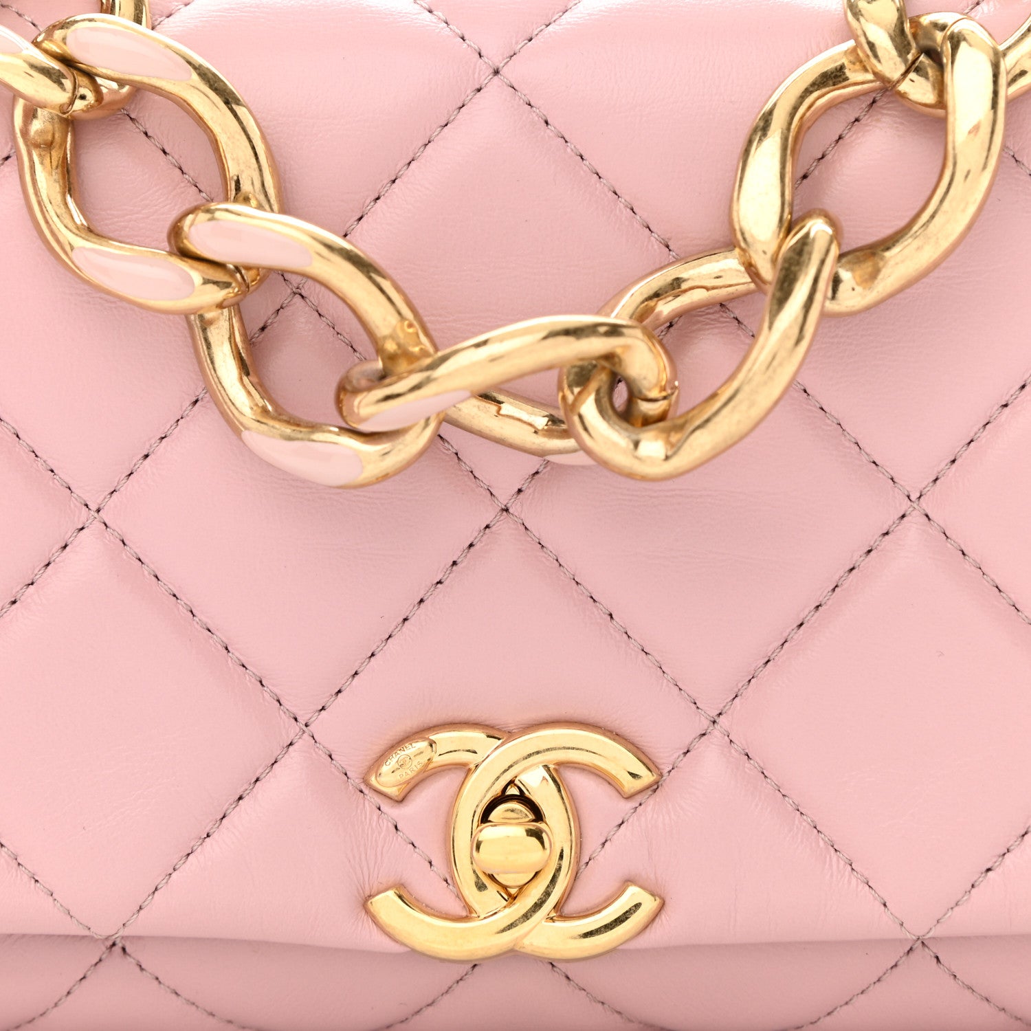 Chanel Lambskin Quilted Color Match Small Flap Light Pink 8 of 11